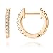 PAVOI 14K Rose Gold Plated Sterling Silver Post Cubic Zirconia Cuff Earring Huggie Stud