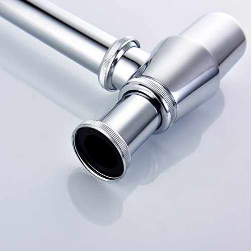 Ciencia Brass Bottle Trap Vessel Sink P Trap Chrome Wall Mounted Bathroom Sink Pipe Basin Bottle Waste Trap for Bathroom, WT03 - Thumbnail 5
