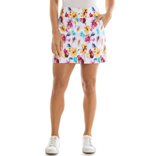 Zac & Rachel Women's New Millennium Pull-On Skort, White/Beetroot/Habanero, 6