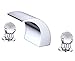 Greenspring Waterfall Widespread Crystal Handles Bathtub Faucet Spa Spout Tub Sink Tap,Chrome Finished
