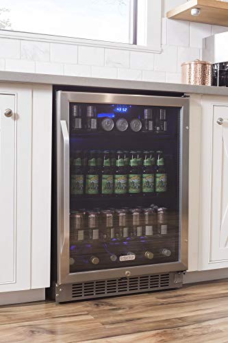 EdgeStar CBR1502SG 24 Inch Wide 142 Can Built-In Beverage Cooler with Tinted Door - Thumbnail 6