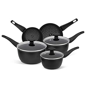 Prestige--Thermo-Smart--Pots-and-Pans-Set--5-Piece-Cookware-Set-Non-Stick--Induction-Gas-and-Electric-Hobs Prestige Thermo Smart Non Stick Pots and Pans Set of 5 with Heat Indicators - Suitable as Induction Hob Pan Set, PFOA…