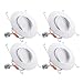 TORCHSTAR 6 Inch Gimbal LED Recessed Light, Dimmable LED Recessed Downlight, CRI90+, 13W Directional Recessed Lighting, Adjustable Recessed Can Light, UL & ES Listed, 5000K Daylight, Pack of 4