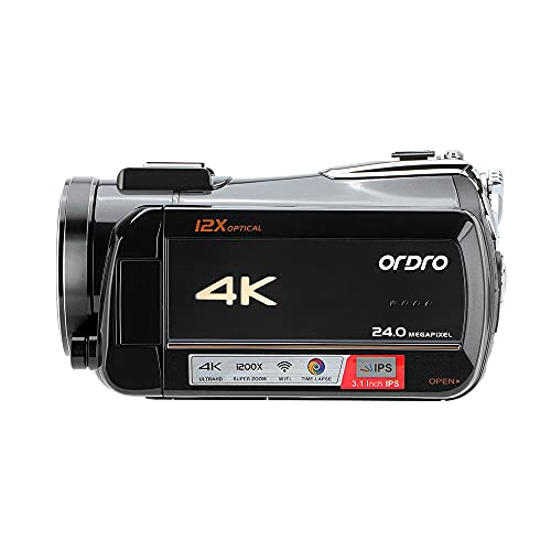 Sd Card ORDRO Camcorder 4k Video Camera, HD 1080P 60FPS Vlog