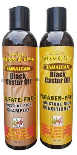 JAMAICAN MANGO & LIME BLACK CASTOR SHAMPOO SULPHATE FREE & CONDITIONER BPARABEN FREE UNDLE