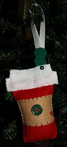 Starbucks Cup Christmas Ornament- Felt Ornament- Coffee Cup Ornament