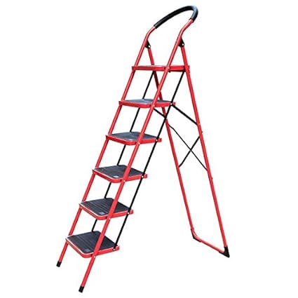 trader Heavy Duty 6 Steps Iron Ladder (Red)