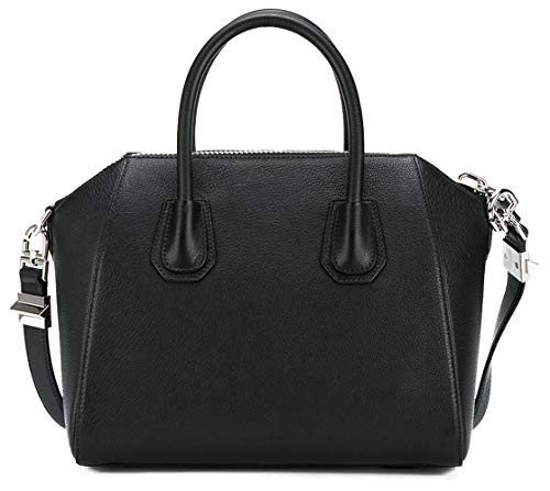 Givenchy Small Antigona Sugar Goatskin Leather Satchel (Black)