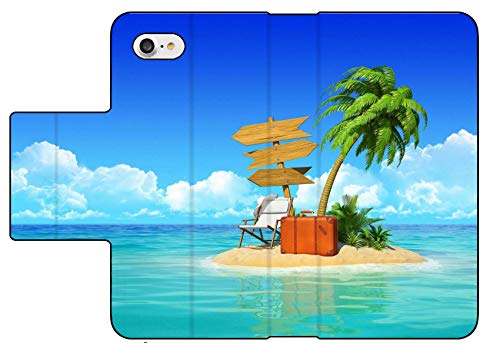 image for Liili Premium Apple iPhone 8 Flip Pu Wallet Case Desert Tropical Islan