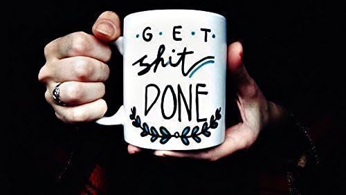 Get Shit Done - Hand Painted Mug- Blue - gift- by MeganPadovanoDesign