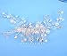Mlouye Women Bridal Hair Comb Handmade Bendable Clear Crystal Bead Ivory Color Simulatd Pearl Leaf Vine Filigree Flower Wedding Hair Accessories for Bride and Bridesmaids
