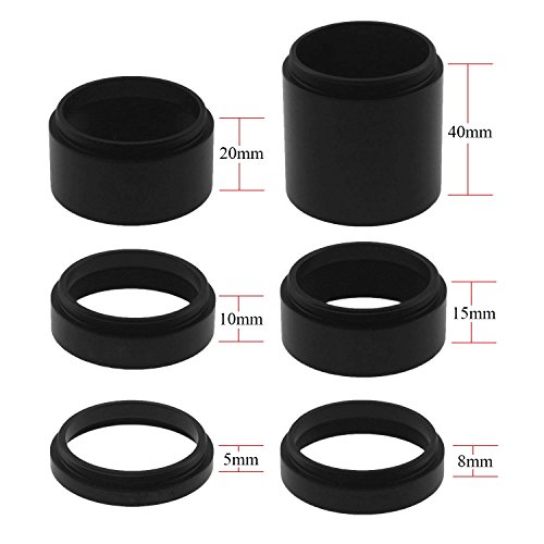 Astromania Astronomical T2-extension Tube Kit for cameras and eyepieces - Length 5mm 8mm 10mm 15mm 20mm 40mm - M42x0.75 on Both Sides