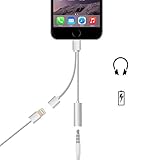 ABOOM Lightning Converter for iPhone 7/7 Plus;Lightning to 3.5mm Headphone Adapter (NO Background Hiss) and Lightning Charging Port,Listen to Music and Charge for iPhone 7 at the same time