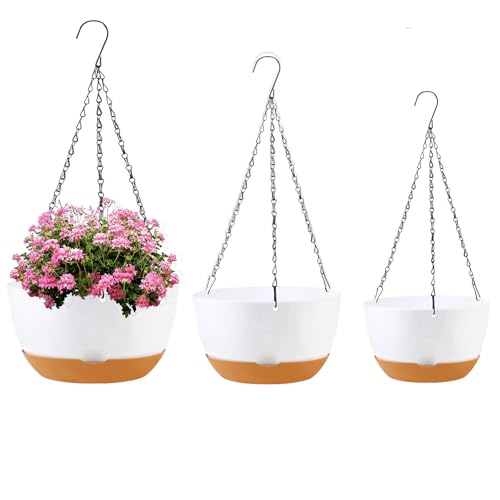 KPUVX Hanging Planters 8 10 12 inch 3 Pack