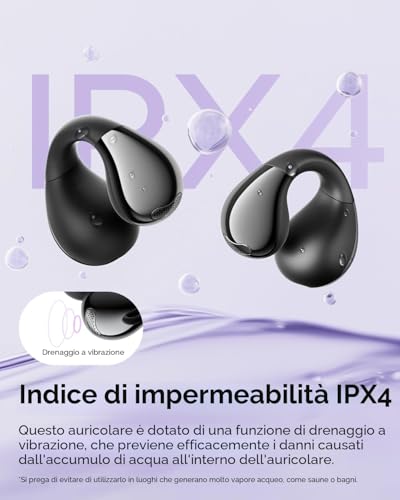 truefree B1 Open Ear Bluetooth Headphones Clip On Sport Wireless Bluetooth 5.4 Earphones Comfort, 3D Sound, Dynamic EQ App, Lightweight Stable, Only 5 g, Playtime 25 Hours (Black)