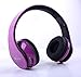 deep Purple Hi-Fi Over-Ear Stereo Bluetooth Headphones Built in Mic-Phone Talk with Phone or Listen Music Clearly, Built Noise Cancellation Technology, with Retail Package!