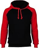 Angel Cola Men's Cotton Raglan Hoodie String Pullover Sweatshirt
