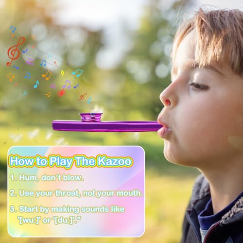 Kazoo 7 Piece Metal 15 Diaphragms ELEPRUC Aluminium Alloy Membrane Flute Musical Instruments