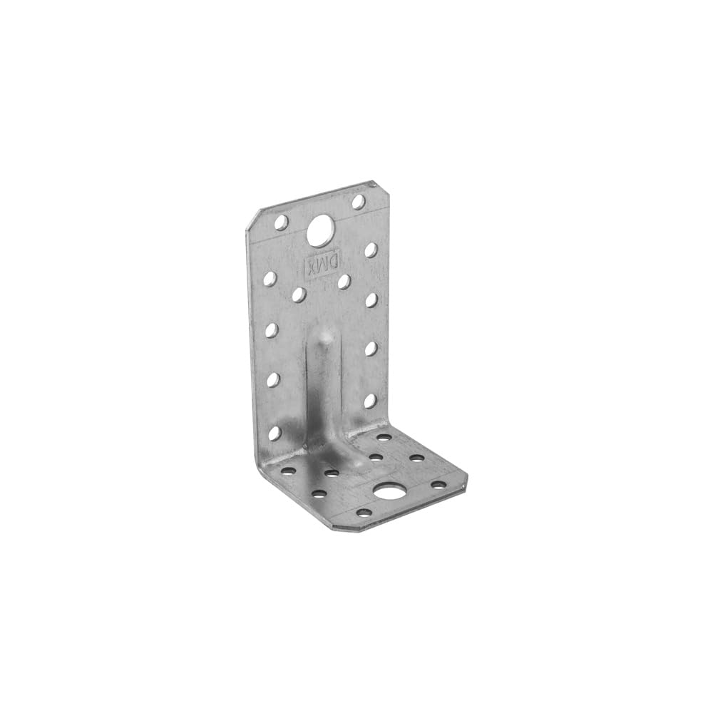 90mm x 50mm x 55mm Galvanised Heavy Duty with Reinforcment Angle Brackets for Wood 2.5mm Thick Timber Steel Zinc Plated Steel KP3 (Pack of 20) L12-K12ABC