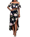 Maxi Dresses Side Split for Women 2 Piece Off Shoulder Bodycon Dress S