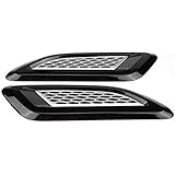 KIMISS Exterior Hood Air Vent Outlet Wing Trim for Land Rover Range Rover Evoque 2012-2018(Black & Silver)