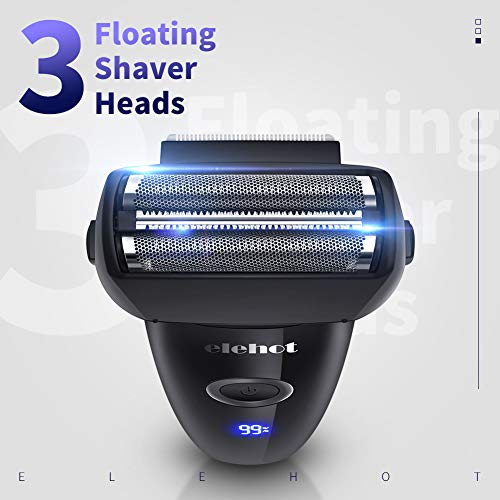ELEHOT Electric Razor for Men Reachargeable Lithium-ion Electric Foil Shaver Cord & Cordless Use with Slide-Up Trimmer
