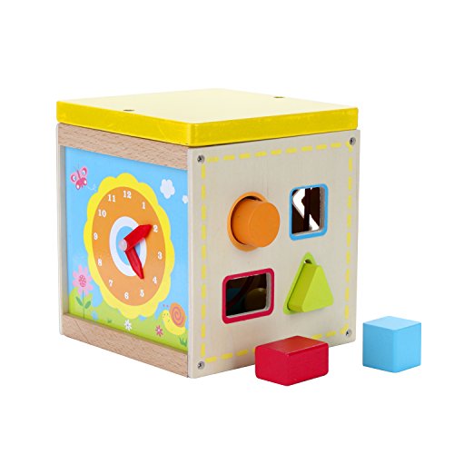 USATDD Activity Cube Toys Baby Educational Wooden Bead Maze Shape Sorter for 1 Year Old Boy and Girl Toddlers Gift Small Size - Thumbnail 3