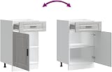 vidaXL Porto Grey Kitchen Base Cabinet Engineered Wood with Drawer view 9