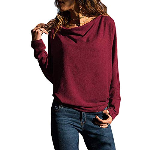 iOPQO Women's Tops, Ladies Casual Long Sleeve Pullover Sweater Loose T-Shirt Blouse