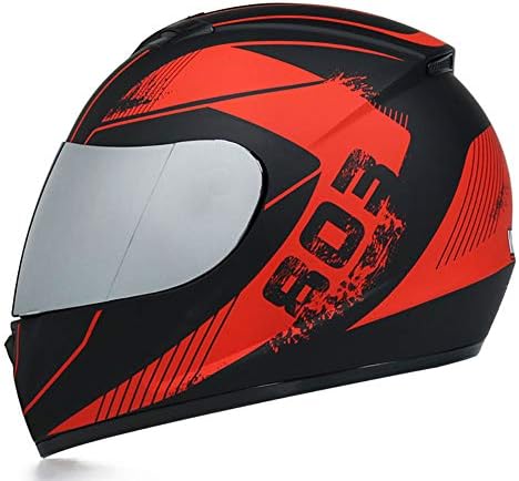 Helmet LWAJ- Motorbike Crash Modular Full Face Racing Motorcycle with Sun Visor for Adult Men Women (55-59CM)