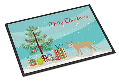 Caroline's Treasures CK4716MAT Singapura Cat Merry Christmas Doormat 18x27 Fron…