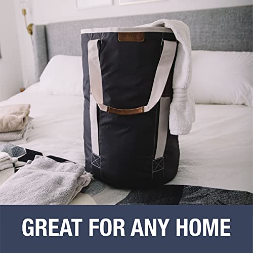 CleverMade Laundry Backpack Duffel Bag Tote with Shoulder Straps
