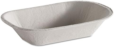 Serviceware 10408 6 Inch Length by 4 Inch Width #50 Molded Fiber Food Tray 250-Pack (Case of 4)