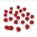 JUSTSWAG CHDENUO 40 pcs 14mm Cinnabar Carved Rose Beads Red Carved Flower Charms for Bracelet Jewelry Making