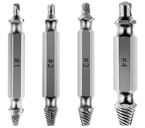 NORTOOLS Damaged Screw Extractor & Bolt Extractor Set Alloy Steel Breakout Broken Worn Rusted Bad Screw Stud Remover 4 Piece