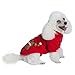 PUPTECK Fall Winter Dog Hoodie Pet Sweatshirt Soft Warm Clothes Fleece Lined with Hat for Small Medium Large Dogs, Christmas Pattern, Red S