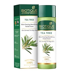 Biotique Tea Tree Skin Clearing Mattifying Facial Toner for Normal to Oily Skin Face Toner, 120ml | Treats Acne…