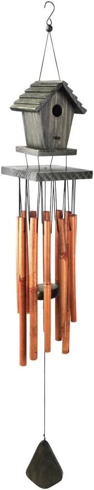 Rainningy Birdhouse Wind Chimes - A Bird House Made Wood Bamboo