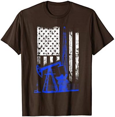 Oilfield shirt- Oilfield flag us blue