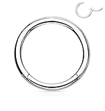 18G 10mm Surgical Steel Hinged Easy Use Hassle Free Seamless Hoop Body Piercing Ring