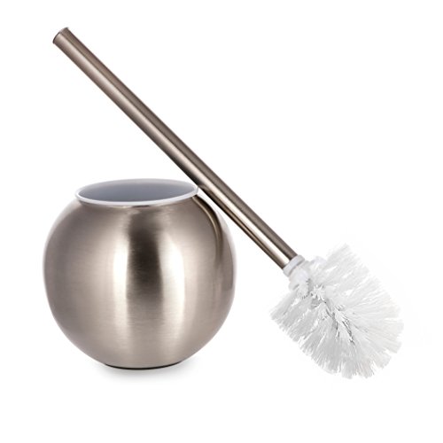 AMG and Enchante Accessories Toilet Brush and Ball Holder, TB100001 SNI, Satin Nickel - Thumbnail 4