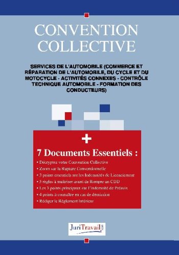 Convention collective, services de l'automobile (commerce et réparation de l'automobile, du cycle et du motocycle, activités connexes, contrôle technique automobile, formation des conducteurs)