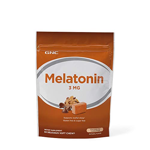 GNC Melatonin 3mg, Chocolate Chip Cookie Dough, 60 Chews, Supports Restful Sleep GNC Melatonin 3mg, Chocolate Chip Cookie Dough, 60 Chews, Supports Restful Sleep