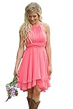 Meledy Women's Knee Length Country Bridesmaid Dress Western Wedding Guest Dress