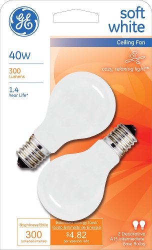 GE 40W A15 Light Bulb, 2-Pack - Image 2