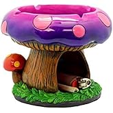 Colonial Tin Works Cute Mushroom House Ashtrays with Storage - Ashtrays for Weed Smokers and Bong Users with Smoking Accessories Collection and Home Office Ornament Gifts