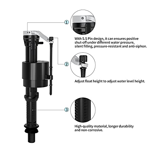 R&T A1320 Toilet Fill Valve Toilet Tank Parts Replacement Running