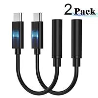 USB C to Headphone Adapter, USB to 3.5mm Headphone Jack Adapter Compatible with Pixel 3/2/3XL/2XL/Samsung Galaxy Note 10/iPad Pro 2018/HTC U11/One Plus 6T/Huawei and More [2 Pack]