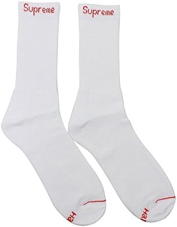 Legend Products Supreme Letters Logo Socks White and Red (1 Pair)