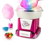 Nostalgia PCM805GRB Hard & Sugar-Free Cotton Candy Maker with Glo Cones, Raspberry w/Glowcones